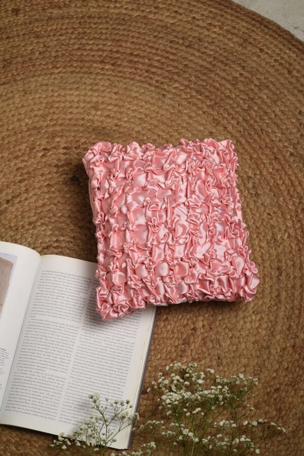 Blush Pink Rosette Cushion image 1