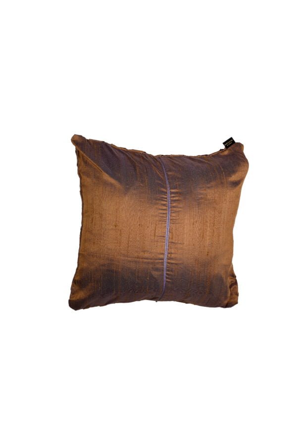 Dusky Brown Silk Woven Cushion image 3