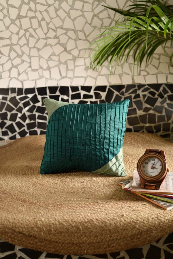 Aqua Green Pintucked Cushion image 1