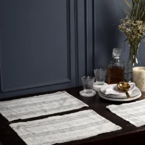 Pearl Grey Stripe Tablemats image 1