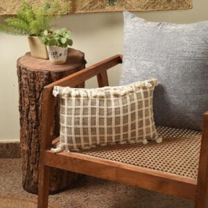 Bricky Neutral Woven Pillow image 1