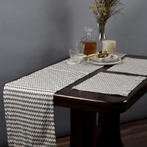 Black _ Cream Chevron Runner _ Tablemats image 1