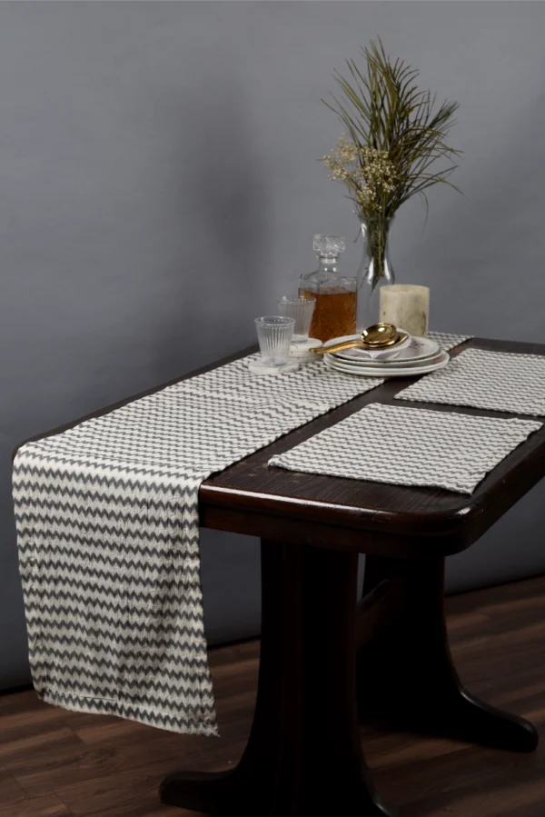 Black _ Cream Chevron Runner _ Tablemats image 1