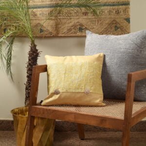 Chic Yellow DIY Button Cushion image 1