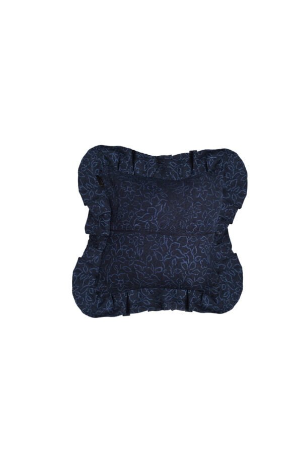 Cascades of Blue Botanical Ruffled Cushion image 3