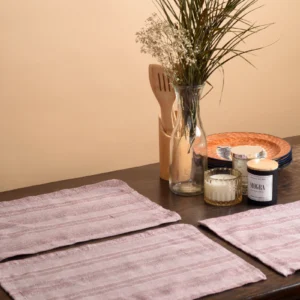 Raspberry Stripes Tablemats image 1