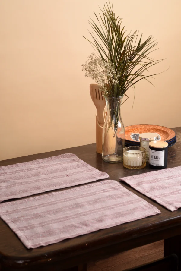 Raspberry Stripes Tablemats image 1