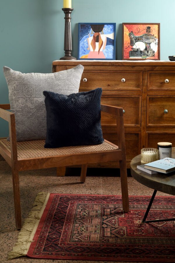 Furry Navy Blue Cushion image 1