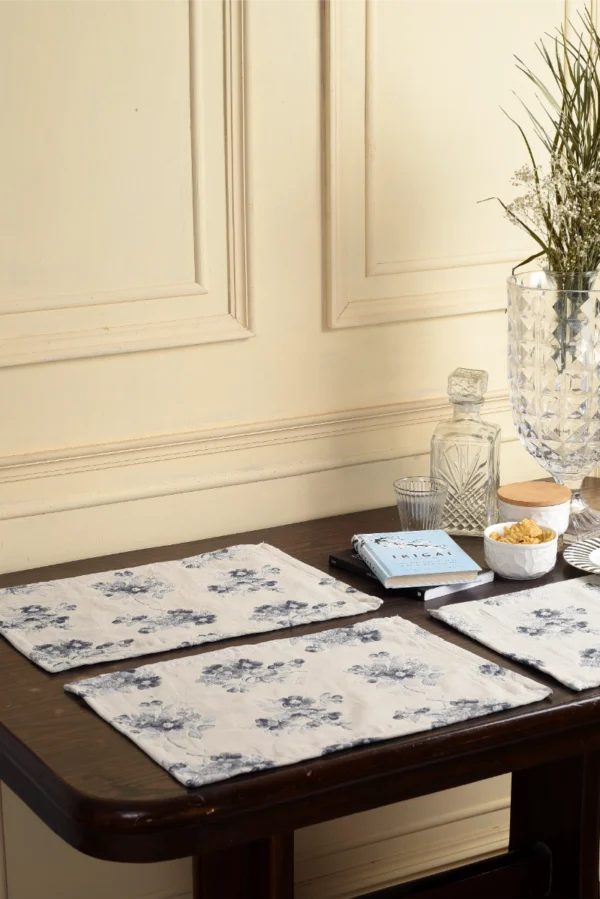 Winter White Floral Reversible Tablemats image 1