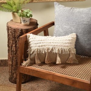 Nora Neutral Tassel Pillow image 1